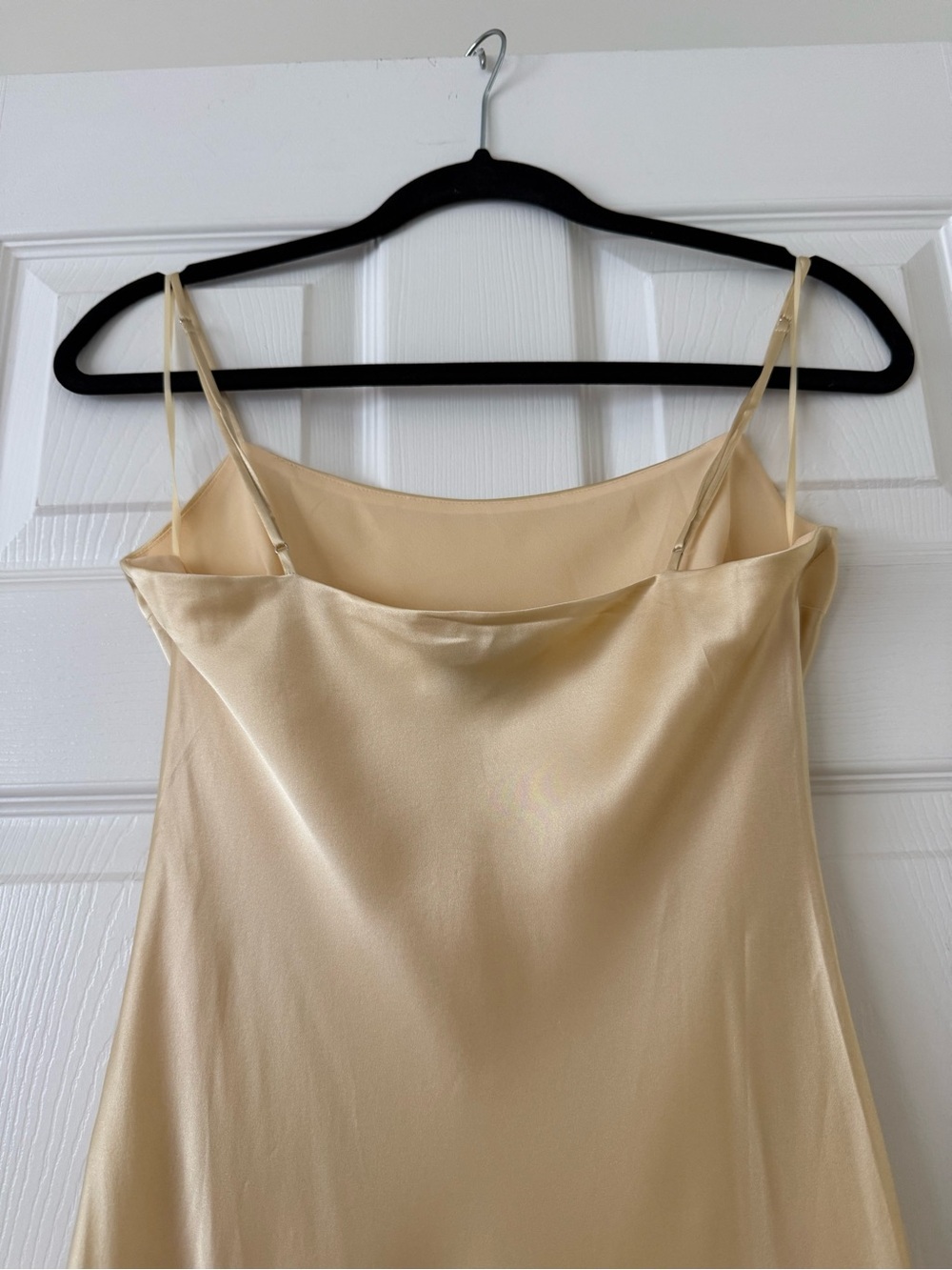 Reformation Lilibeth Silk Dress Detachable Sheer Cape Blonde - Picture 7 of 14